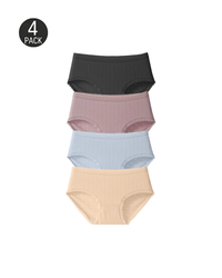 (4-Pack)Nude+Black+Dark Purple+Blue